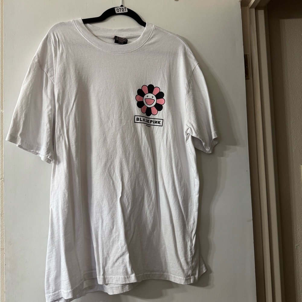 White Black Pink Takeshi Murakami Flower Graphic T-Shirt